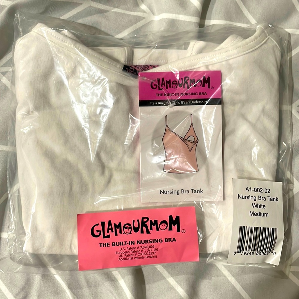 New Glamourmom Nursing Bra Tank Medium White